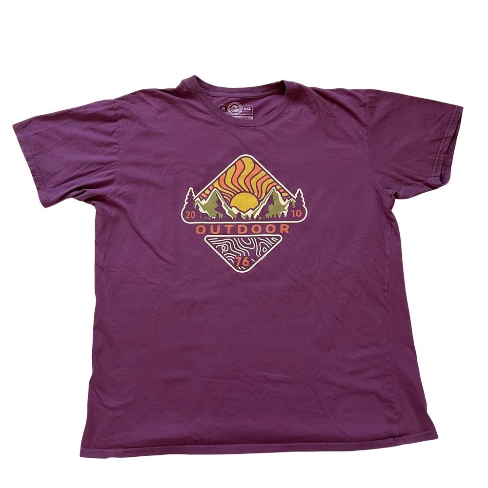 The Duck Company Outdoor 76 Mountain Graphic Tee Shirt 2XL Cotton Retro‎ Unisex